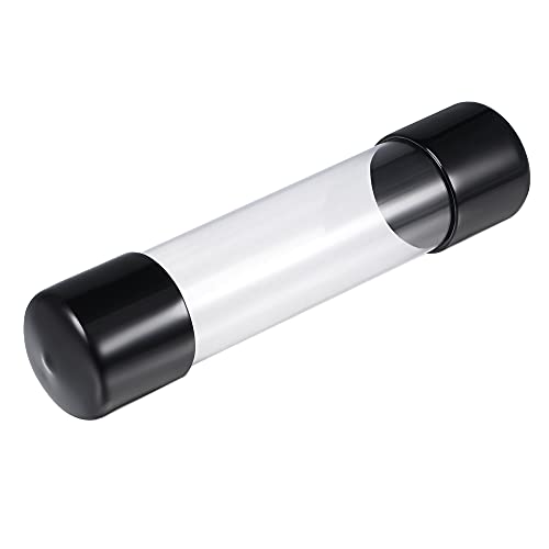 MECCANIXITY Clear Storage Tube 1 5/8"x7.5"(41mmx190mm) Lightweight for Bead Containers, Craft, DIY with Black Caps