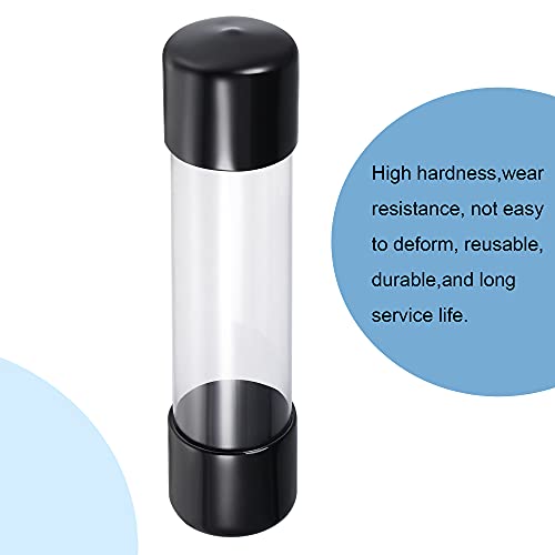 MECCANIXITY Clear Storage Tube 1 5/8"x7.5"(41mmx190mm) Lightweight for Bead Containers, Craft, DIY with Black Caps