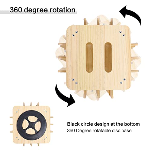 MEGREZ 72 Spools Wooden Thread Holder, 360° Rotate Thread Rack Embroidery Thread Holder Stand for Sewing, Hanging Jewelry, Hair Ring