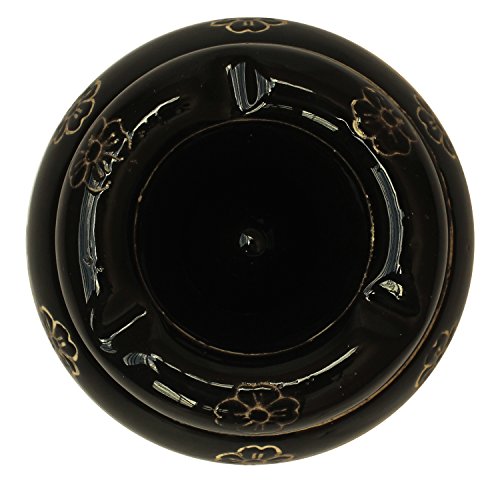 Raakhadaanee Hand painted Black Ashtray for Indoor or Outdoor Use, Ash Holder for Gifts Desktop Ash Tray for Home Office Decoration