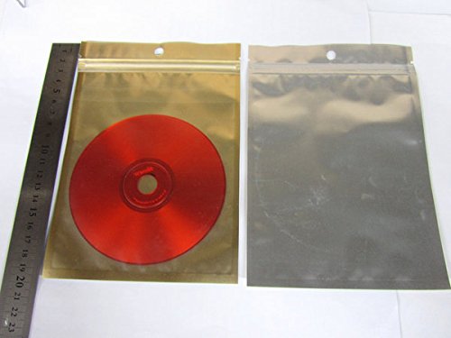 50 Gold/Silver 2 Tones Aluminum Foil Mylar 5.5x7" Recloseable Bag/Clear Front GA-2 US Seller Ship Fast