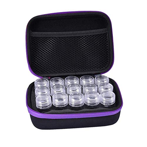 15 Slots Diamond Embroidery Box Diamond Painting Accessory Storage Case Container DIY Art Craft Jewelry Beads Sewing Pills Organizer Holder Clear Plastic Beads Cross Stitch Zipper Storage Bag Boxes