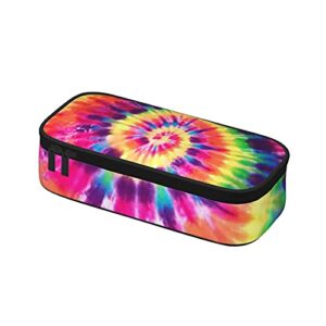 Gocerktr Colorful Tie Dye Pencil Case Large Capacity Pencil Bag Double Zippers Pen Bag with Compartments Multifunction Makeup Bag for Women