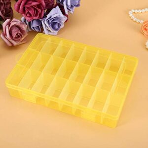 Vruping Jewelry Box Organizer Storage, 24 Grids Adjustable Jewelry Box, Plastic Detachable Beads Earrings Storage Case Jewelry Divider Container Jewelry Organizer Case(Yellow)