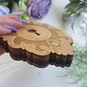 Wooden Embroidery Diamond Painting Accessories Storage Box Beads Organizer with Wooden lid Tray Divider Jewelry Box Needlework Bead Holder (Key)