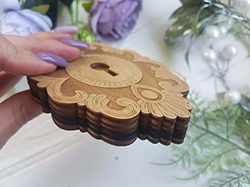 Wooden Embroidery Diamond Painting Accessories Storage Box Beads Organizer with Wooden lid Tray Divider Jewelry Box Needlework Bead Holder (Key)