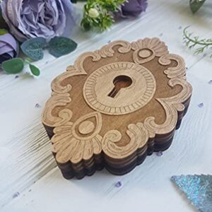 Wooden Embroidery Diamond Painting Accessories Storage Box Beads Organizer with Wooden lid Tray Divider Jewelry Box Needlework Bead Holder (Key)