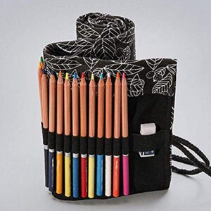 TWIKIK Colored Pencil Case for Men 24 Slots Set Carrying Case Organizer Travel Case Roll Up Canvas Pencil Wrap