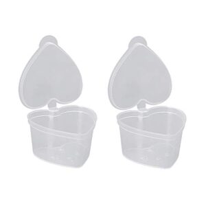 ccHuDE 30 Pcs 45ml Heart Shaped Slime Storage Containers Small Plastic Box with Lids Sauce Cups Souffle Cups