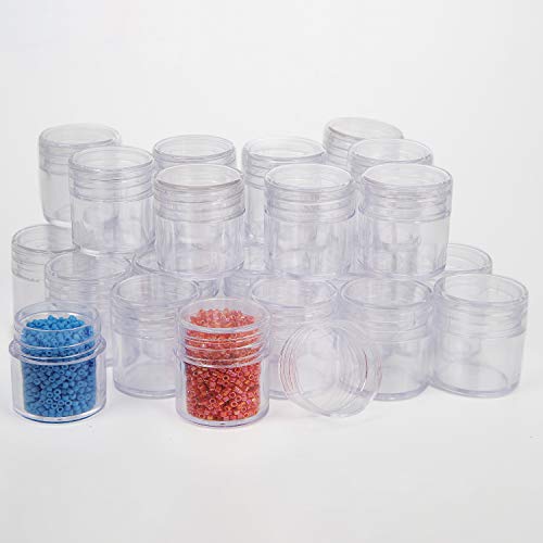 The Beadsmith Personality Case - Clear Storage Organizer Box, 6.4 x 5.4 x 1.25 inches - Includes 30 Small Containers with lids – 1 x 1.1 inches, Bead Holder