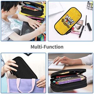 Woodyotime Cuphead Showtime Pencil Case Pouch Multi-Slot Stationery Bag Casual Student Learning Leather Pen Case Makeup Bag Marker Office University