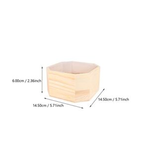 Cabilock Unfinished Wooden Box Rustic Wood Octagon Storage Organizer Container Craft Box for DIY Craft Collectibles Home Venue Desktop Drawer Decor Succulent Pot S