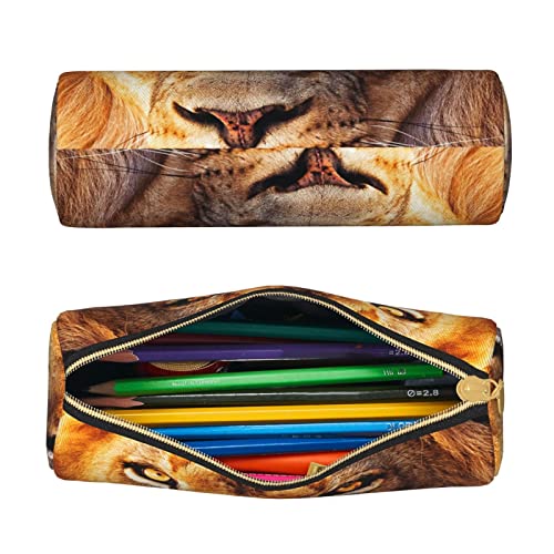 GLOVET lion Pencil Case Pouch for Girls Boys Adults Durable Pencil Bag Box With Zipper Aesthetic Stationery Pencil Case Organizer Cosmetic Bag for School Office