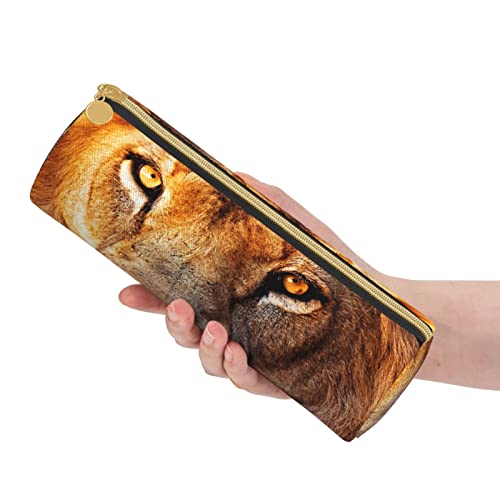 GLOVET lion Pencil Case Pouch for Girls Boys Adults Durable Pencil Bag Box With Zipper Aesthetic Stationery Pencil Case Organizer Cosmetic Bag for School Office