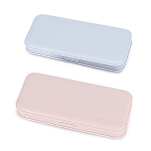 sluxa senior advanced frosted touch pencil box for kids, cute plastic box for girls ,large capacity for adults, hard crayon box storage for school office suppliers.