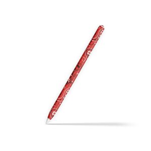 tacky design red bandana skin compatible with apple pencil skin- vinyl 3m, seamless pencil sticker, apple pencil cover full wrap (2nd generation)