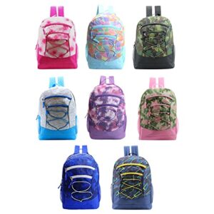 Moda West 17 Inch Bulk Backpacks with 52 Piece Wholesale School Supply Kits in 8 Assorted Styles - Case of 8 Pack Bundle