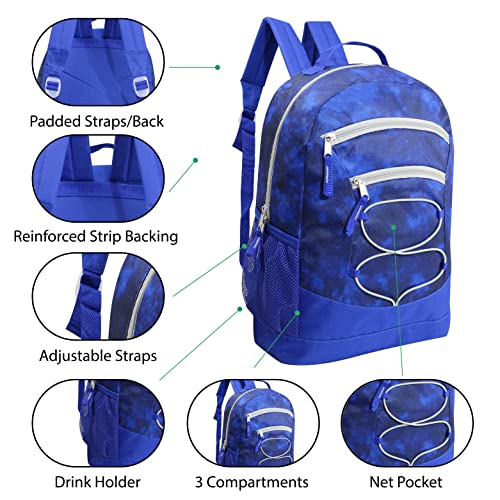 Moda West 17 Inch Bulk Backpacks with 52 Piece Wholesale School Supply Kits in 8 Assorted Styles - Case of 8 Pack Bundle