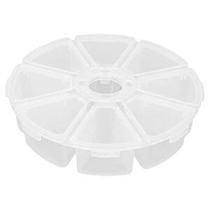 8 grids round clear plastic box, divider storage container for beads jewelry diy crafts nail art items