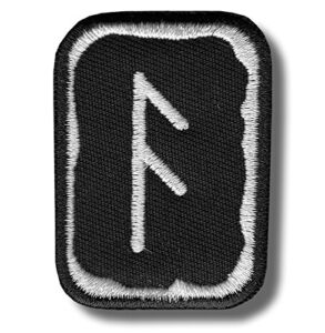 ansuz rune – embroidered patch, 4 x 5 cm