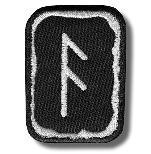 Ansuz rune - embroidered patch, 4 X 5 cm