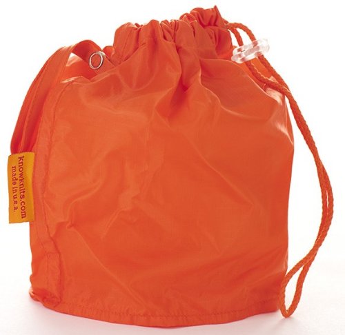 Orange Small GoKnit Pouch Project Bag w/ Loop & Drawstring