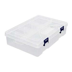 juvielich clear plastic organizer box, 8 grids storage container jewelry box with adjustable dividers, for beads art diy crafts jewelry fishing tackles 9.06″ x 6.3″x 2.36″(lxwxh) 1pc