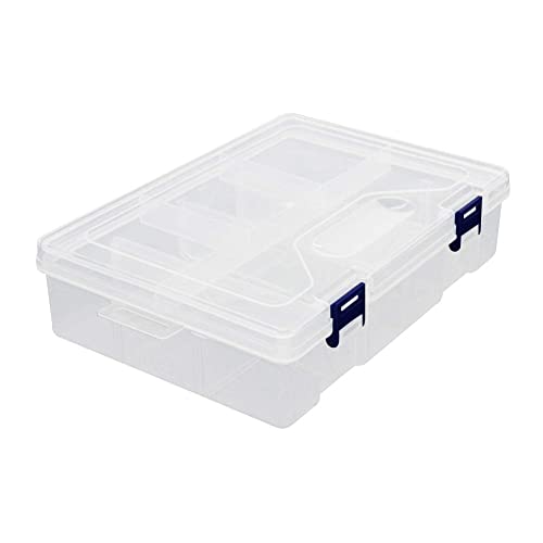 Juvielich Clear Plastic Organizer Box, 8 Grids Storage Container Jewelry Box with Adjustable Dividers, for Beads Art DIY Crafts Jewelry Fishing Tackles 9.06" x 6.3"x 2.36"(LxWxH) 1PC