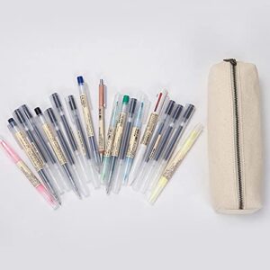 【YONBEN】Canvas pencil case cartuchera para poner boligrafo stationery bag pencil case storage cosmetic bag (Beige, S)