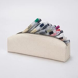 【YONBEN】Canvas pencil case cartuchera para poner boligrafo stationery bag pencil case storage cosmetic bag (Beige, S)