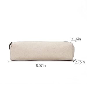 【YONBEN】Canvas pencil case cartuchera para poner boligrafo stationery bag pencil case storage cosmetic bag (Beige, S)