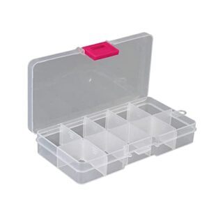 reheyre jewelry organizer box, 10 grids plastic organizer box with dividers, compartment container storage for beads crafts jewelry fishing tackles b