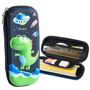 fitather pencil case, large capacity pencil pouch with 3d stereo cartoon pattern, multi-functional eva cute pencil pen bag aesthetic school supplies office organizer for teens boys girls adults(blue)