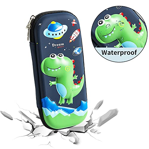 FITATHER Pencil Case, Large Capacity Pencil Pouch with 3D Stereo Cartoon Pattern, Multi-Functional EVA Cute Pencil Pen Bag Aesthetic School Supplies Office Organizer for Teens Boys Girls Adults(Blue)