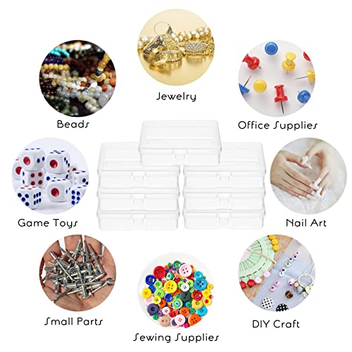 24Pcs Plastic Bead Storage Containers Mini Beads Box Cases Small Items Storage Cases