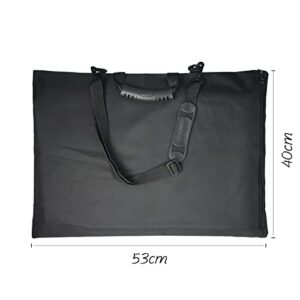 A3 Size Black Canvas Art Supplies Portfolio Carry Backpack Bag with Adjustable Shoulder Strap, 20.9”x15.7” Light Weight Waterproof Artwork Poster Board Storage Bag Folder Tote