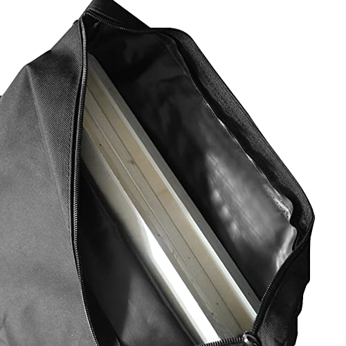 A3 Size Black Canvas Art Supplies Portfolio Carry Backpack Bag with Adjustable Shoulder Strap, 20.9”x15.7” Light Weight Waterproof Artwork Poster Board Storage Bag Folder Tote
