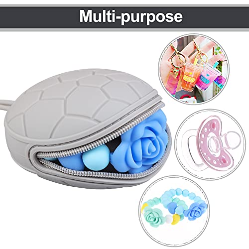 Uoeo 2 Pcs Pacifier Holder Case, Silicone Pacifier Bag Pacifier Storage Case Pacifier Bag Pouch Protective Pacifier Dustproof Storage Container for Home and Travel