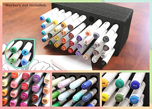 Polar Whale 4 Art Marker Storage Tray Organizers Pen Pencil Brush Storage Design Stand Supply Horizontal Storage Non-Scratch Non-Rattle Washable Compatible with Copic and More Each Holds 36