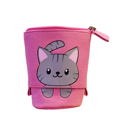 Cute Animal Pencil Case Telescope Telescopic Pencil Box (Cat)