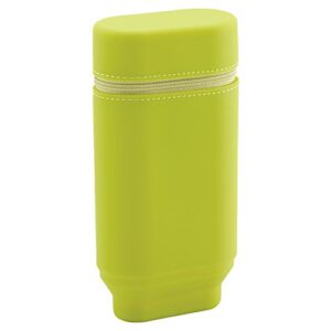 lihit lab a7695-6 pen case, oval type, l, yellow green