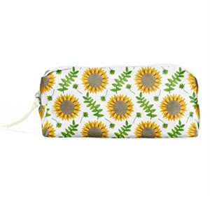 pencil pouch pencil case pencil bag pen case pouch box organizer for teen girls boys school students waterproof zipper pouch for office supplies makeup, sunflower print sunflower gifts for women