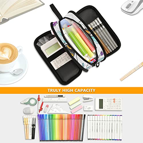 ALAZA Big Capacity Pencil Pen Case Office College School Large Storage Bee Lavender(l1) Makeup Brush Pouch Holder Box Organizer(228cr1a)