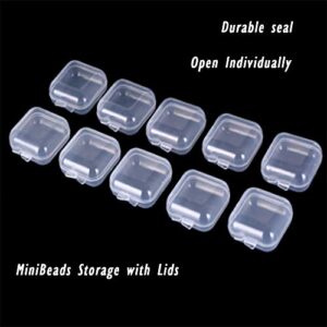 Gofypel Clear Plastic Jewerly Box Mini Square Storage Containers Box for Tiny Beads Jewerly Findings Earplugs 50 PCS