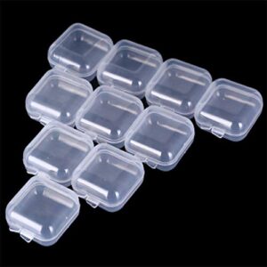 Gofypel Clear Plastic Jewerly Box Mini Square Storage Containers Box for Tiny Beads Jewerly Findings Earplugs 50 PCS