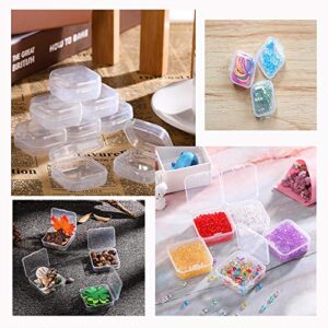 Gofypel Clear Plastic Jewerly Box Mini Square Storage Containers Box for Tiny Beads Jewerly Findings Earplugs 50 PCS