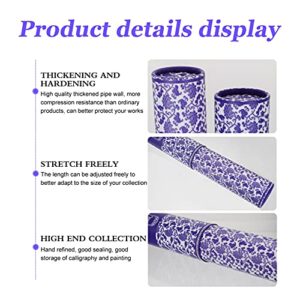 Healifty 1pc Poster Documents Storage Tube Telescoping Tube Extendable for Artworks Blueprints Drafting Scrolls Calligraphy (Purple)