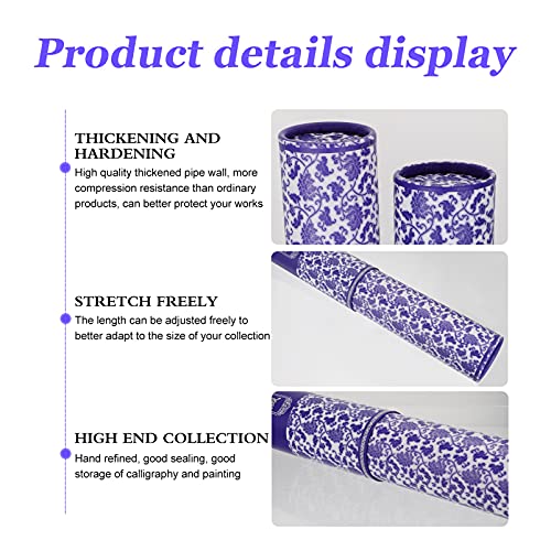 Healifty 1pc Poster Documents Storage Tube Telescoping Tube Extendable for Artworks Blueprints Drafting Scrolls Calligraphy (Purple)