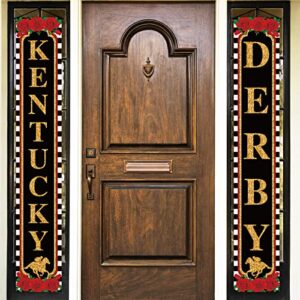 nepnuser kentucky derby porch banner churchill downs horse racing run for the roses front door window wall indoor outdoor hanging decoration photo booth backdrop