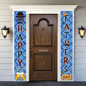 Fathers Day Decorations Porch Sign - Happy Father’s Day Banner Front Door Hanging Sign - Fathers Day Party Supplies for Indoor Outdoor